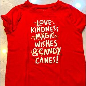 Cat & Jack - Girl,  small size 6-6x - red Xmas T-shirt.